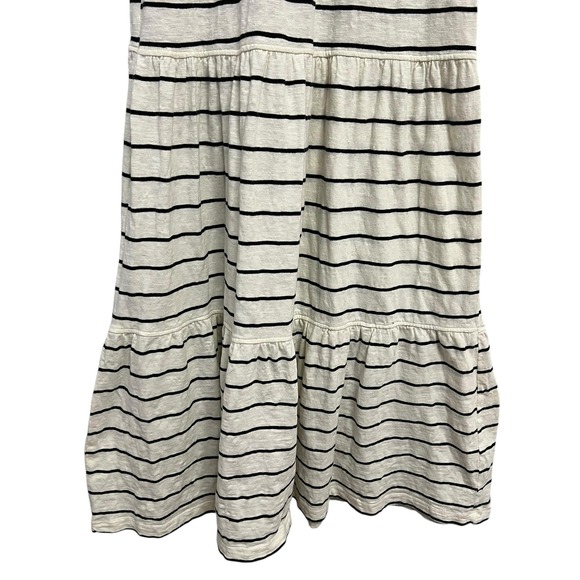 Marine Layer Dress Womens XS Cream Black Stripe Tiered Tee Maxi Casual Summer - Picture 7 of 8